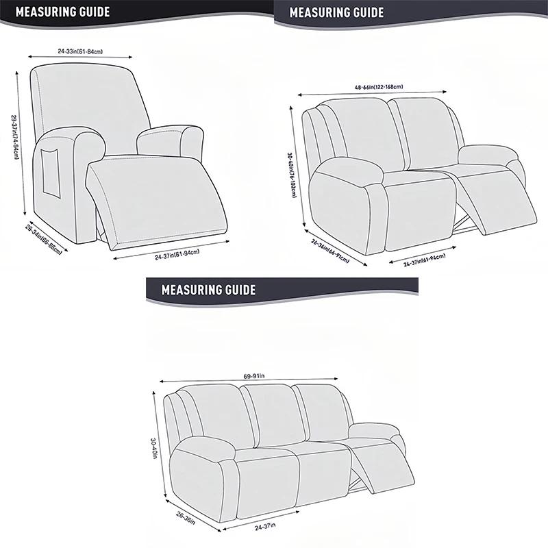 Housse de Canapé Électrique Tout Compris 1/2/3/4 Places Housse de Fauteuil Inclinable Élastique Décor de Meubles pour Maison Club Magasin Fauteuil des Taches Accessoire