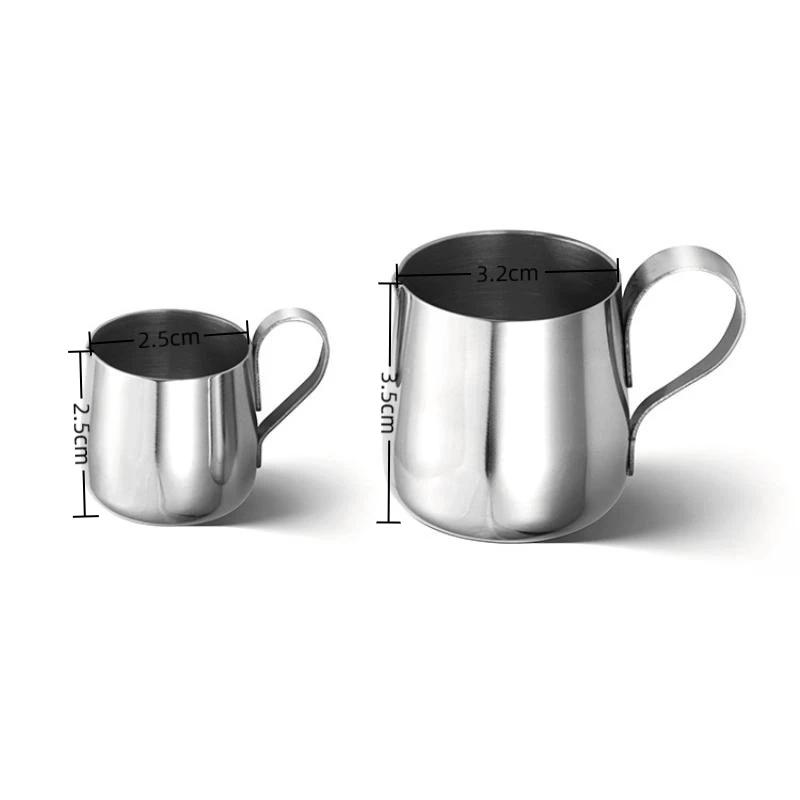 CALDO 12.5/30ml Mini Lattiera per Montare il Latte per Caffè Pitcher per Latte Art Montalatte Acciaio Inossidabile Misurino Brocca Pentola Accessorio Caffè