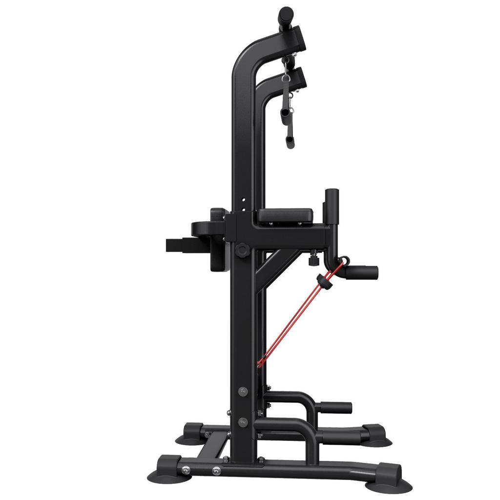 Pull Up Bar, 150kg Power Tower Dip Station, Workout Dip Station with H-Shaped Stable Base & Back Pad, Adjustable 12 Level Height Free Standing Chin Up