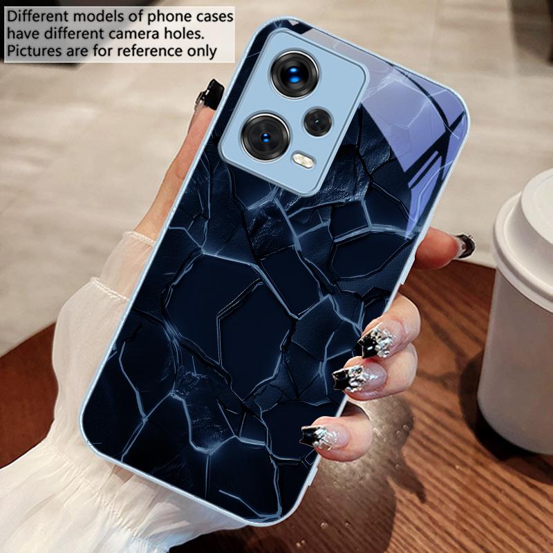 Padrão de textura de lava vermelha Para Xiaomi 14 Ultra 13 Lite Redmi Note 13 11 Pro 12 Plus Poco X6 3 Pro F4 6 GT Capa de Celular de Vidro Temperado