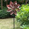 Metal Wind Spinners Creative Gardening Plug Landscape Art Decoration Wind Rotator  Yard