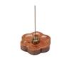 Ebony and Copper Petal-Shaped Incense Holder - Creative Sandalwood Burner Tray