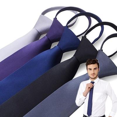 1Pcs Fashion Men Suits Ties Pre-tied Zipper Ties Narrow Necktie Line Tie Accessories Wedding