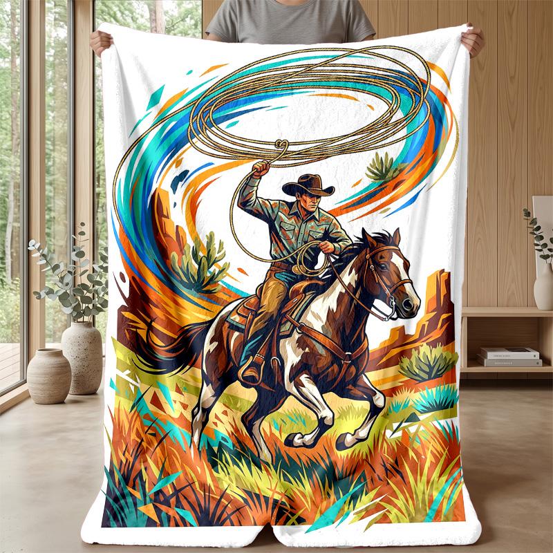 Cosmic Horse Dreamscape blanket Personalized Name Flannel Blanket Soft Cozy Plush Throw for Sofa Bed Lightweight Home Decor
