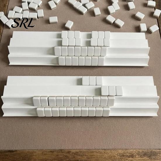 Mahjong Hands Organizing Tools 1/2/4Pcs Folding Double Rack, 2 Player Tile Holder Rack for Up To 1.5 Inches Tiles, Portable Game Accessory