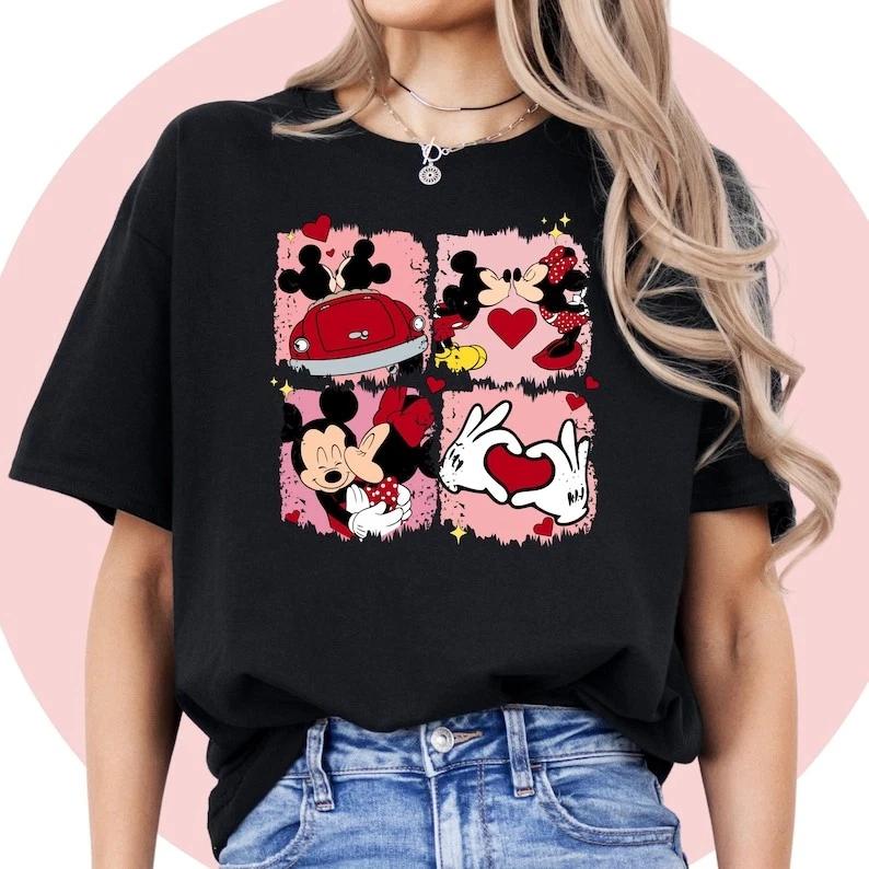 Mickey And Minnie Valentine Cute Valentines Day Gift Tshirt S