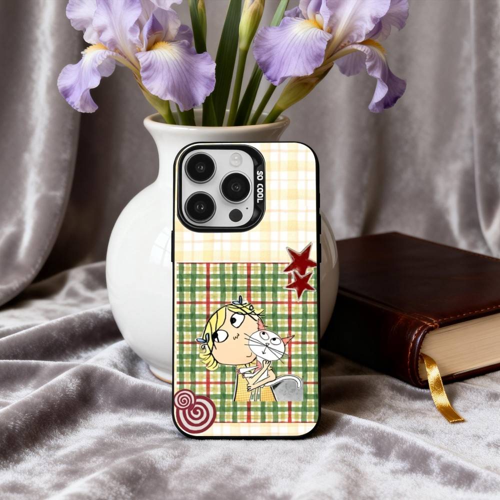 C-Charlie-E and L-Lola-A  Phone Case For iPhone17,16,15,14,13,12,11 Plus,Pro Max Candy Silver Plated Inside Cover