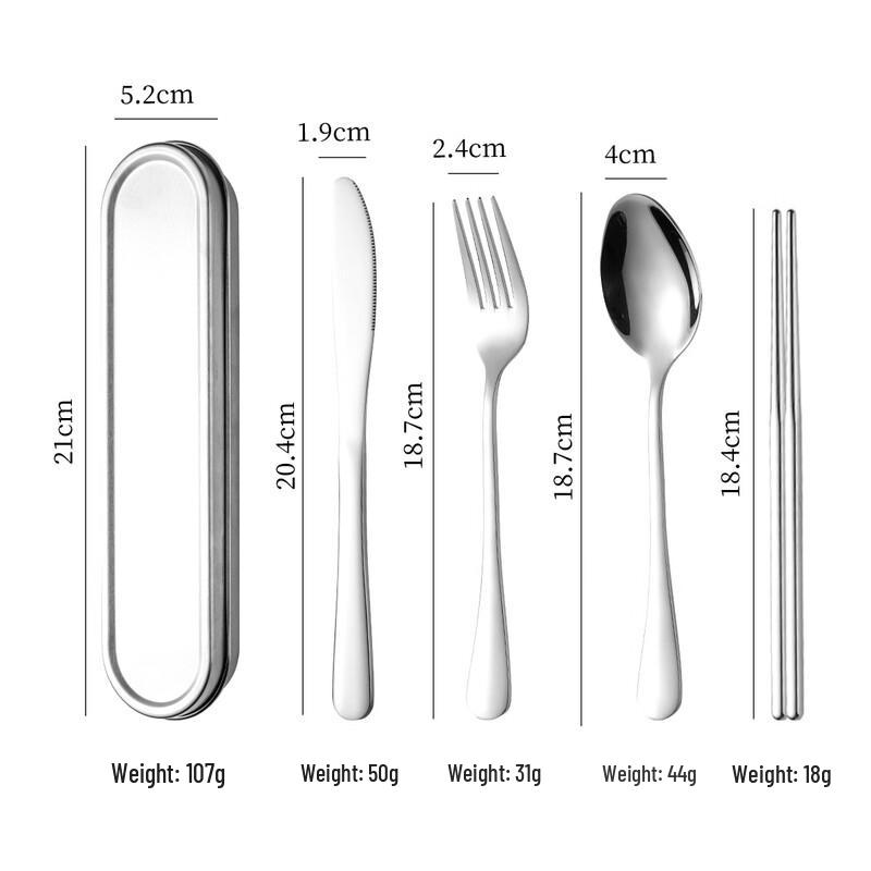 ZISIZ Portable 304 Stainless Steel Cutlery Set