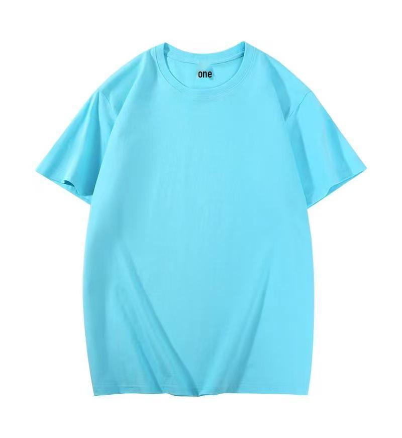 100% Pure Cotton Heavyweight 250g Solid Color Round Neck Casual Short Sleeve T-shirt