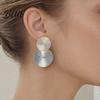 Versatile Earrings 1 Pair Large Double Round Disc Dangle Drop