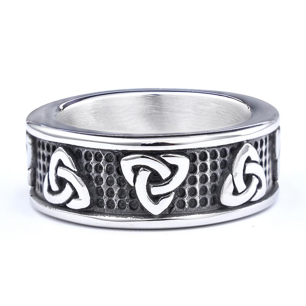 Extra Large Vintage Celtic Knot Stainless Steel Ring Rust Proof Fashion Jewelry