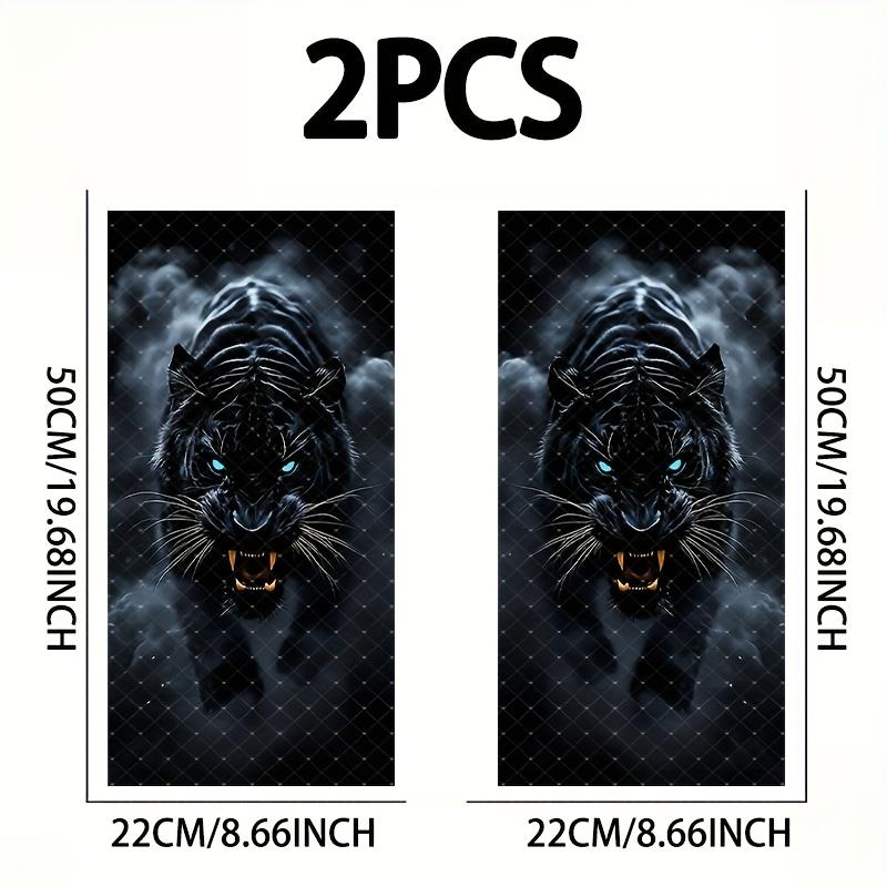2 Piezas/juego, Pegatina para pilar B de coche Tigre Negro; duradero, impermeable, resistente a los arañazos, película protectora para pilar B de coche, pegatina para coche