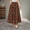 Skirt for Women Casual Vintage Floral Elastic High Waist Long Loose Trousers Stretchy Slim Skirt