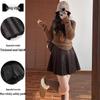 Gray Wool A-line Pleated Skirt - Women's Petite High Waist, Slimming, Short, Autumn/Winter 2025.