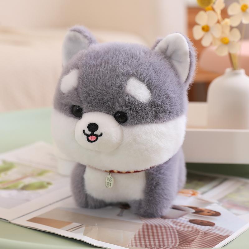 Søt fluffy Shiba Inu hund plysjleke Adorable kosedyr Valp plysjdukker Kawaii myke barneleker for jenter gutter BarnGaver