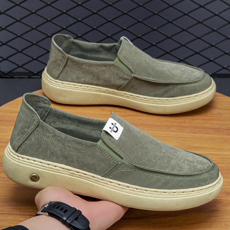 Spring New Casual Men's Shoes Breathable Canvas Board Shoes Casual Fashion Popular Wide-headed Cloth Shoes Men