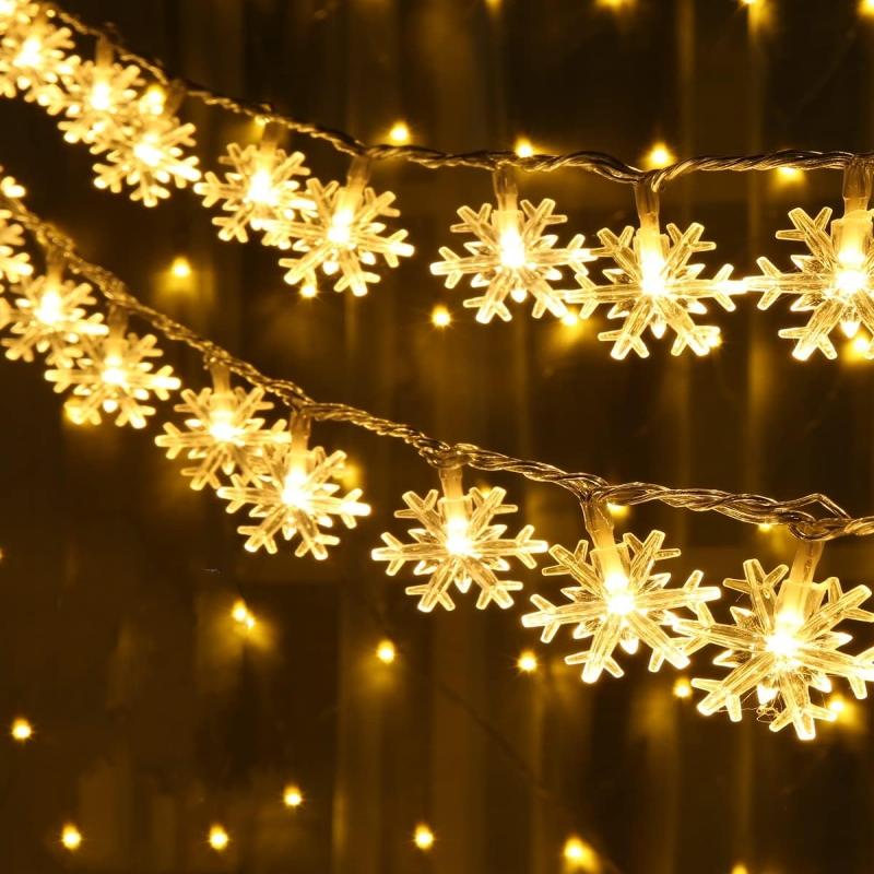 Christmas Snowflake String Lights LED Fairy Lights USB/Battery Powered Garland New Year's Wedding Party Xmas Decorations