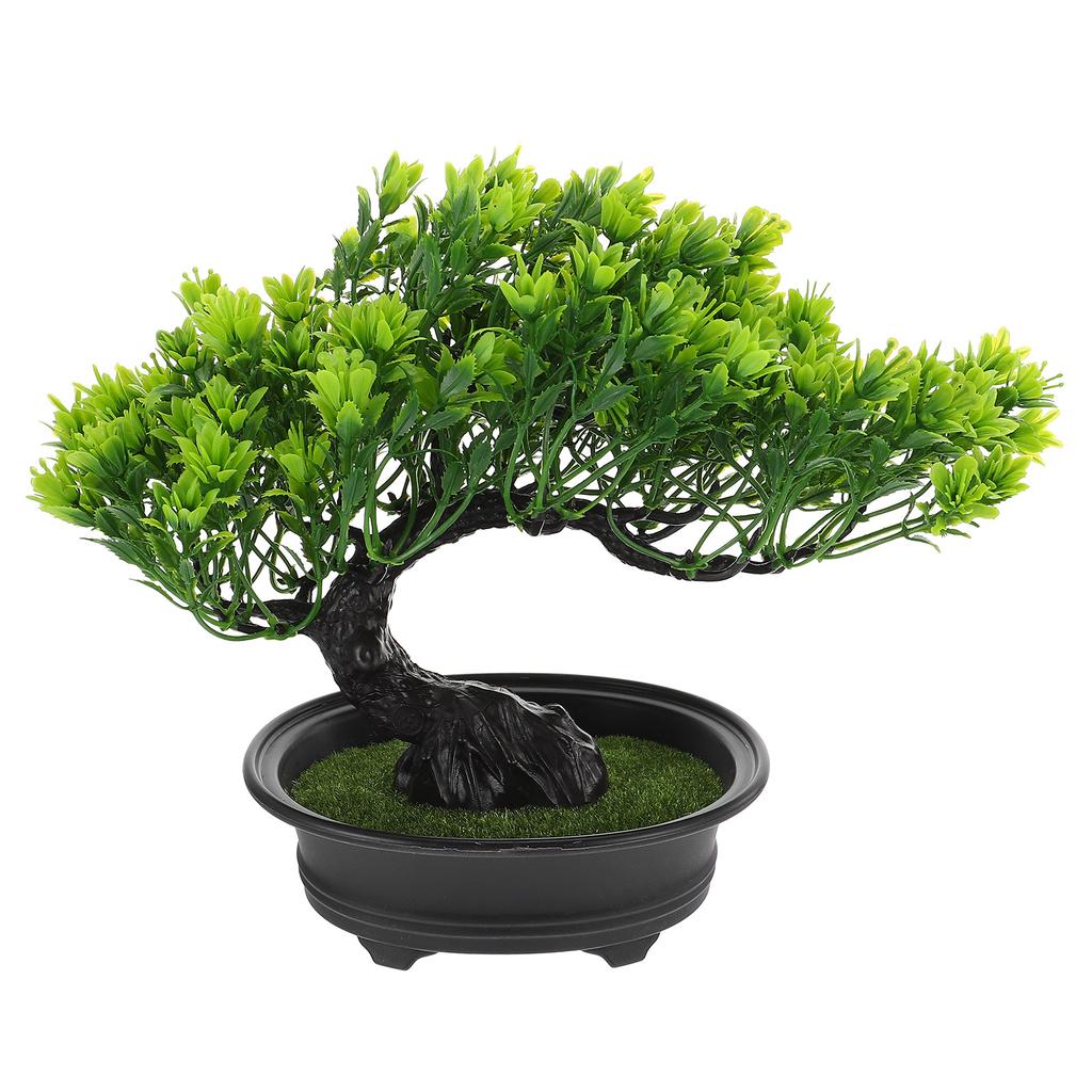 1pc Lifelike Artificial Bonsai Tree Simulation Green Plant Potted Mini Fake Flower for Home Office Decor Imitation Pine Ornament