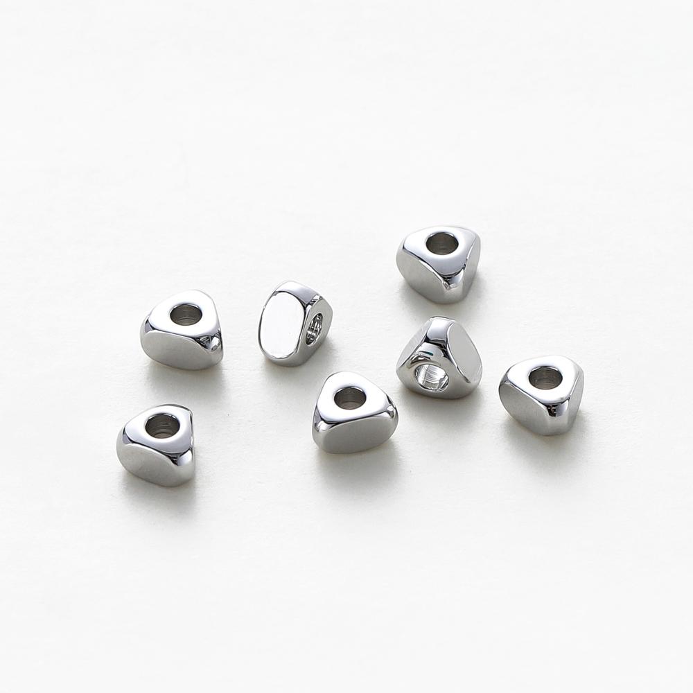 30/50pcs 14K 18K Gold Color Plated Brass Hole 1.5mm Triangle Beads Spacer Beads Bracelet Diy Jewelry Accessories