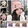 Solid Color Warm Beanie Versatile Windproof Cap Gift Rhinestone Knitted Hat  Travel