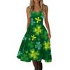 Women's St. Patrick's Day Print Sexy Off-Shoulder Punk Retro Dress