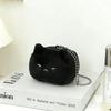 Cute Soft Fluffy Cat Plush Keychain Plush Kawaii Cartoon Design Fluffy Cat Bag Charm Bead Chain Bag Pendant Birthday Gift