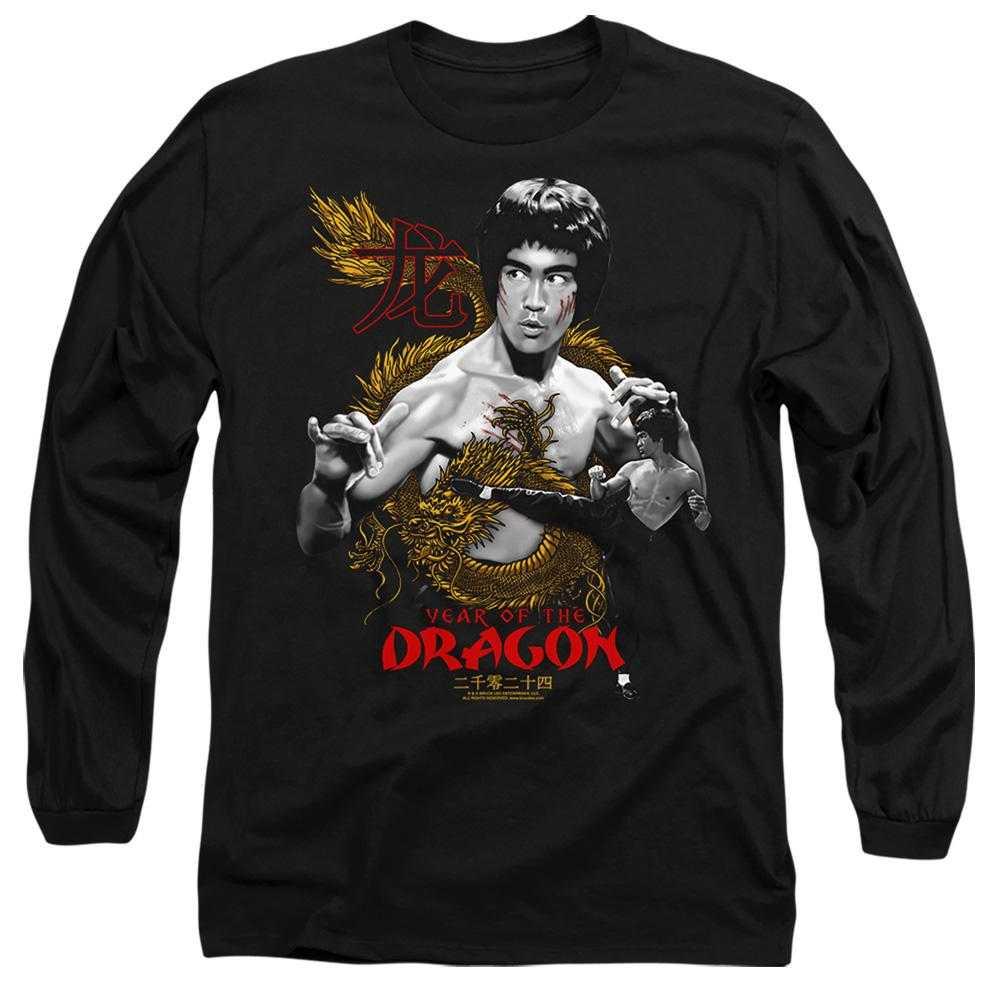Bruce Lee Unisex Erwachsene Goldenes Jahr des Drachen Langarm-T-Shirt