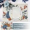 Blue-White Pumpkin Placemats (4pcs) – Watercolor pumpkins & leaves, ideal for fall, Thanksgiving, or Christmas table decor.
