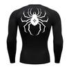 Spider Print Gym Workout Running Compression Shirts for Men Sporty Quick Dry Tshirts Tops Long Sleeve Baselayers Undershirts