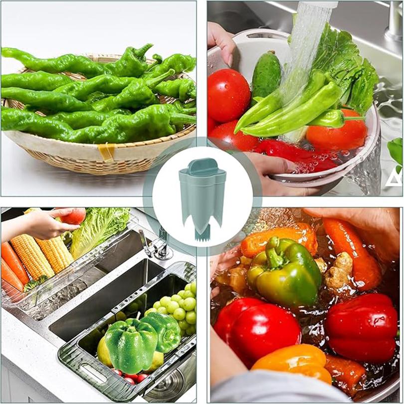2-in-1 Fruit Pepper Corer Color Pepper Core Seed Remover Long-term Use Fruit Vegetable Coring Tool Portable Kitchen Utensil