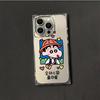 Clear Square Back Tube Case Protection For iPhone 12 11 15 Plus 13 14 Pro Max 16 ProMax Cute Shin Chan Pattern