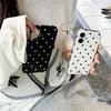 B&W Polka Dot Hard Shell Case for iPhone 13/14/16/17 Pro Max, Double Layer IMD