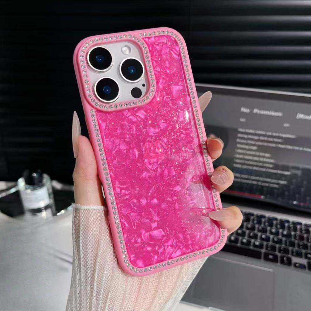 Diamond Texture Suitable for IPhone16pro Mobile Phone Case Acrylic Two-in-one Apple 15/14 Protective Case