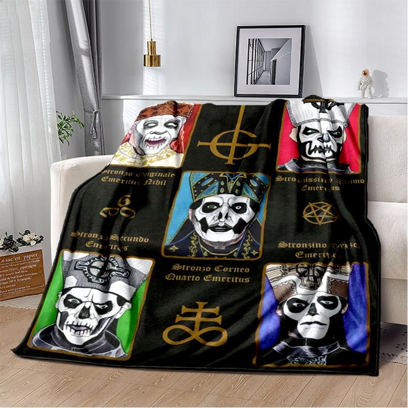 29 Stil Ghost Band Papa Emeritus Heavy Metal Dunkel Weiche Plüschdecke, Flanell Überwurfdecke für Wohnzimmer Schlafzimmer Bett Sofa