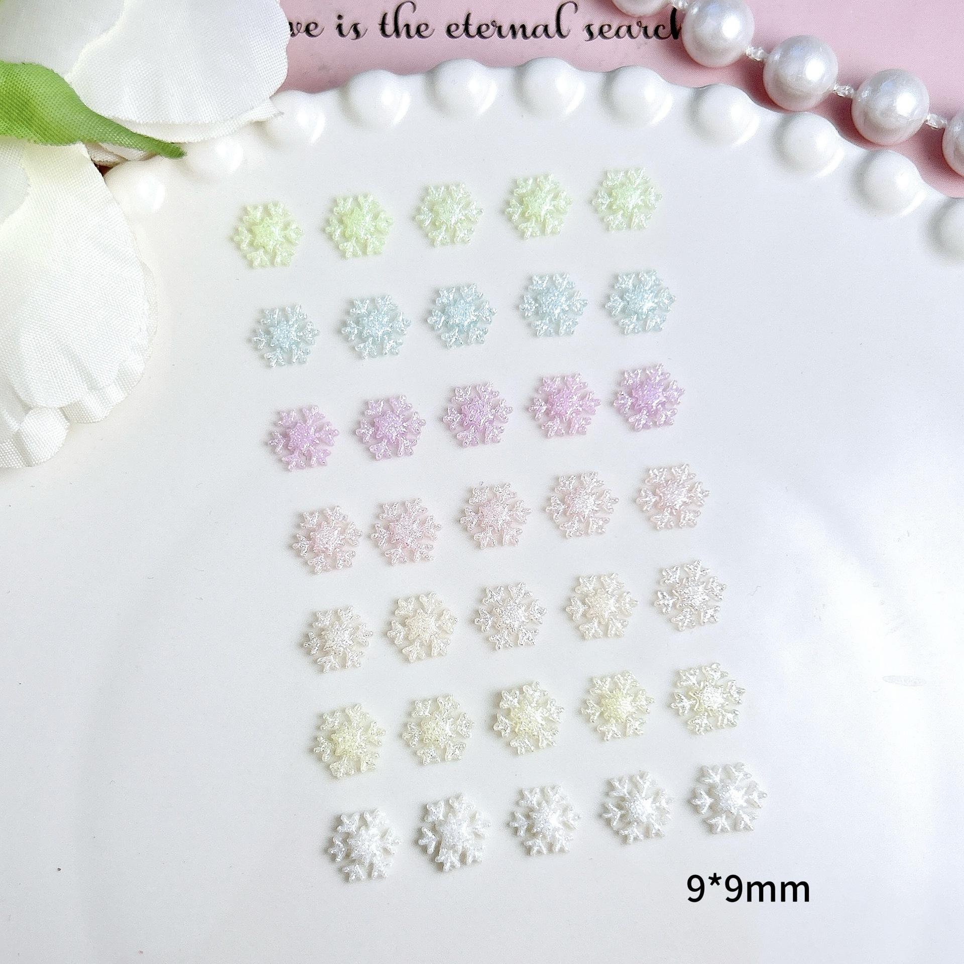 Christmas Snowflake Nail Art Decorations Autumn Winter Realistic 3D Small Snowflake Resin Stickers DIY Wearable Nail Accessories Mixed Style