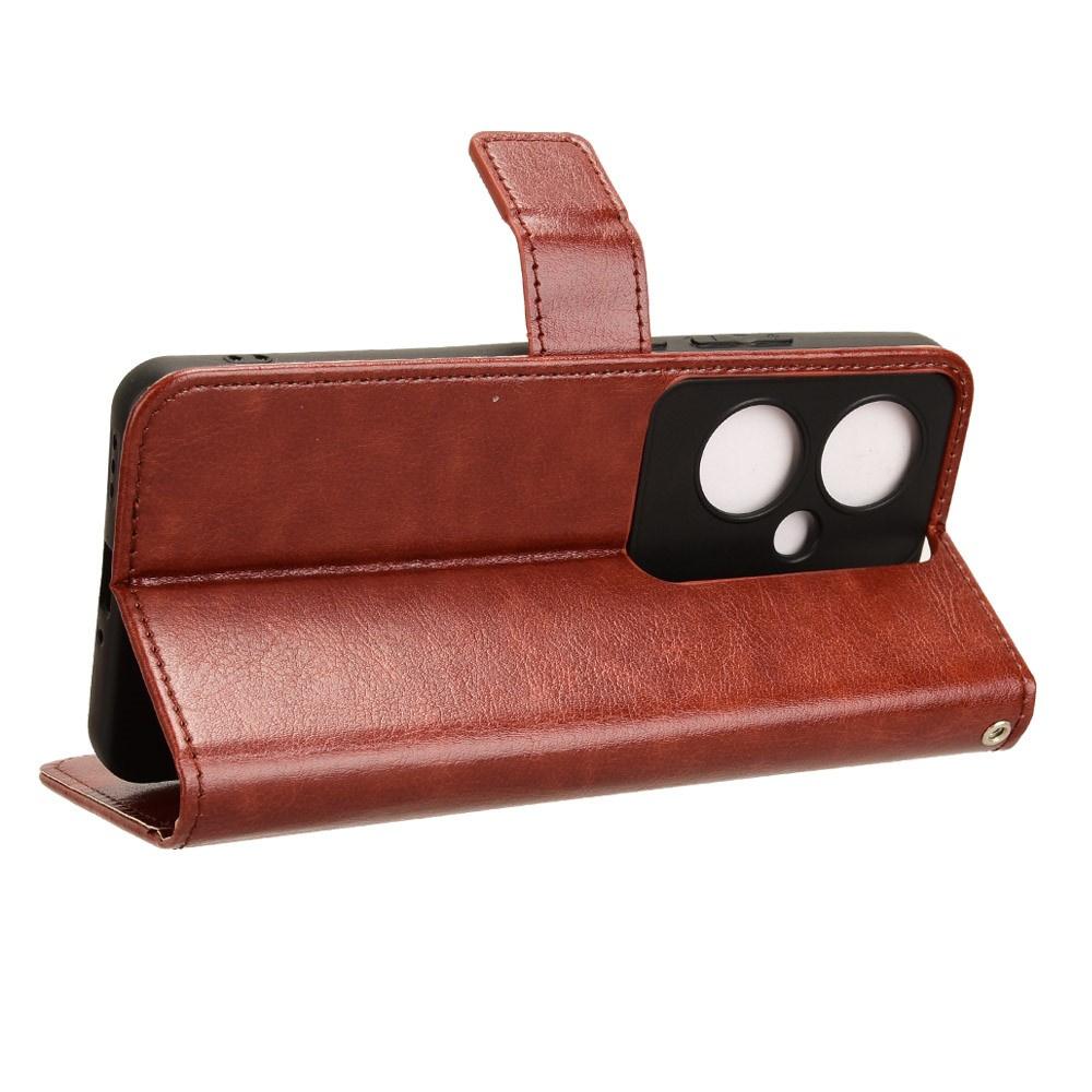 Flip Case for Oppo Reno 11F 5G, Crazy Horse Wallet, Brown
