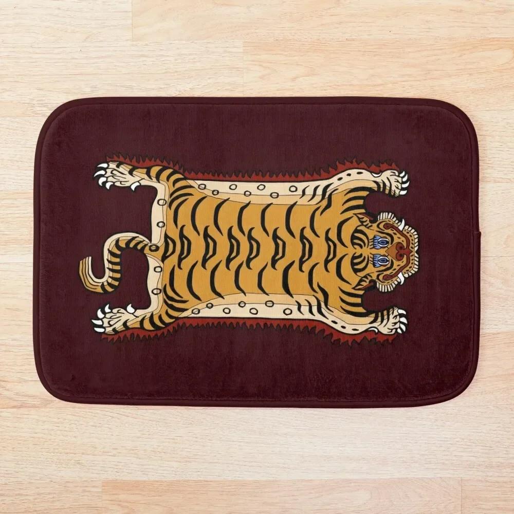 Tigerfell Grün Fußmatte Heimteppich Rutschfest Tierteppich Für Badezimmer Küche Flur Wohnzimmer Eingang Bodendekor Fußmatte