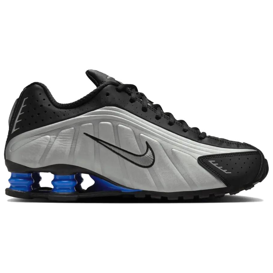 New Nike Shox R4 Metallic Silver Black Racer Blue Women's AR3565-006