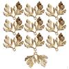 10 Pieces Vintage Golden Alloy Leaves Pendant Charms DIY Jewelry Findings