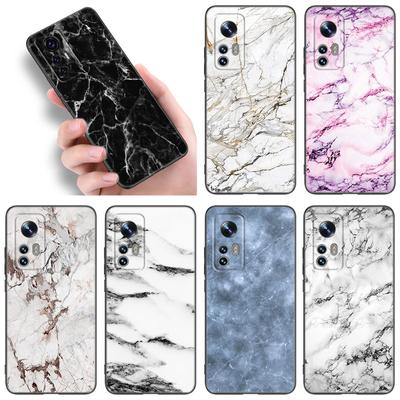 Black and White Marble Phone Case For Xiaomi Mi A2 8 9 SE Note 10 10T 11 12 Lite 9T 11T 12S 12T Pro A3 6X 12X TPU Black Cover