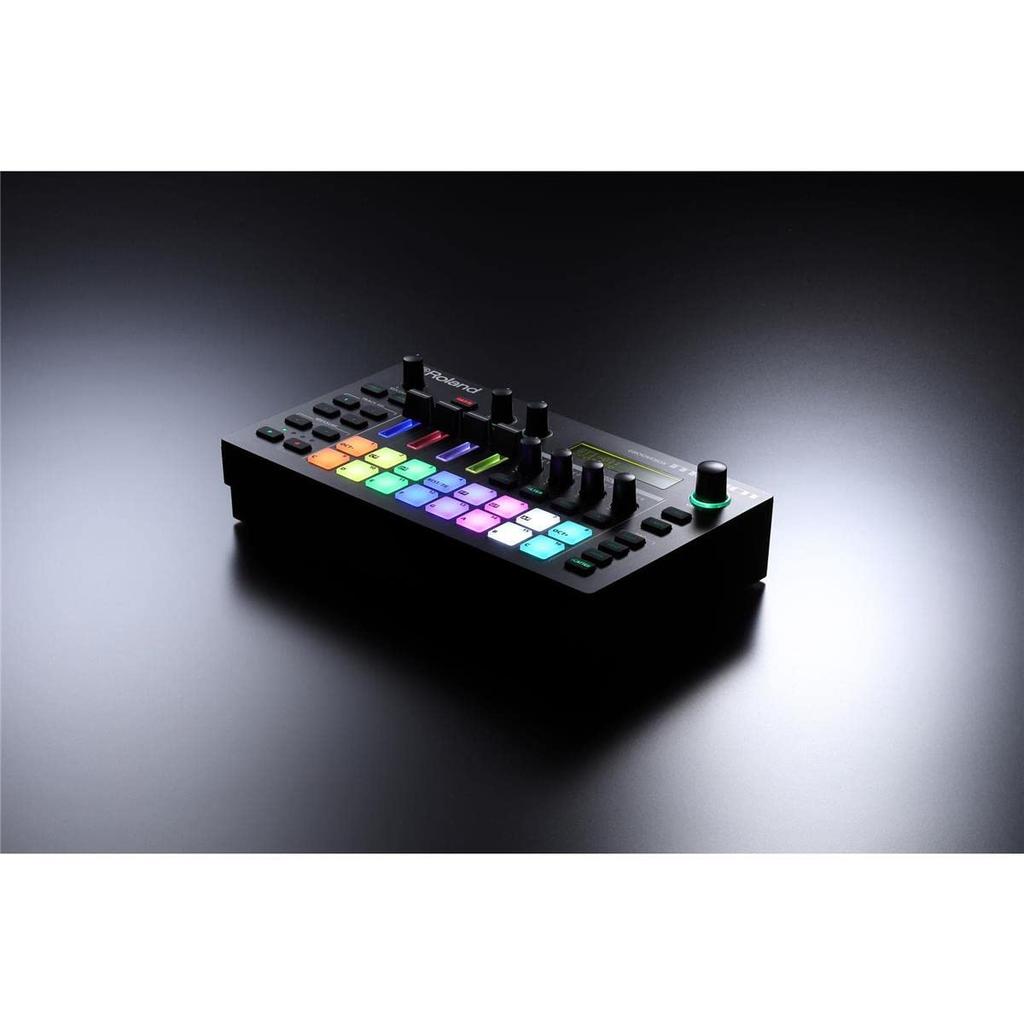 Roland Groovebox Portable Rhythm Machine with Battery USB and Composition MC-101 Power, 4-Track Sequencer, Drum/Bass/Synthesizer, Connection, DTM,