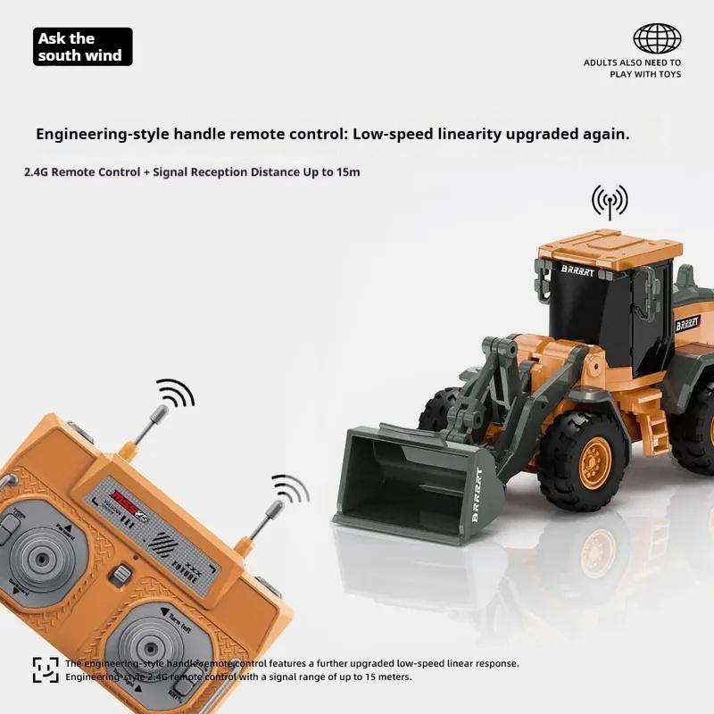 

New Alloy Remote Control Bulldozer Electric Set Slow-Speed Linearity Realistic Engineering Toys For Kids 1/64 Kid Friendly Entertaining Fun Play Safe