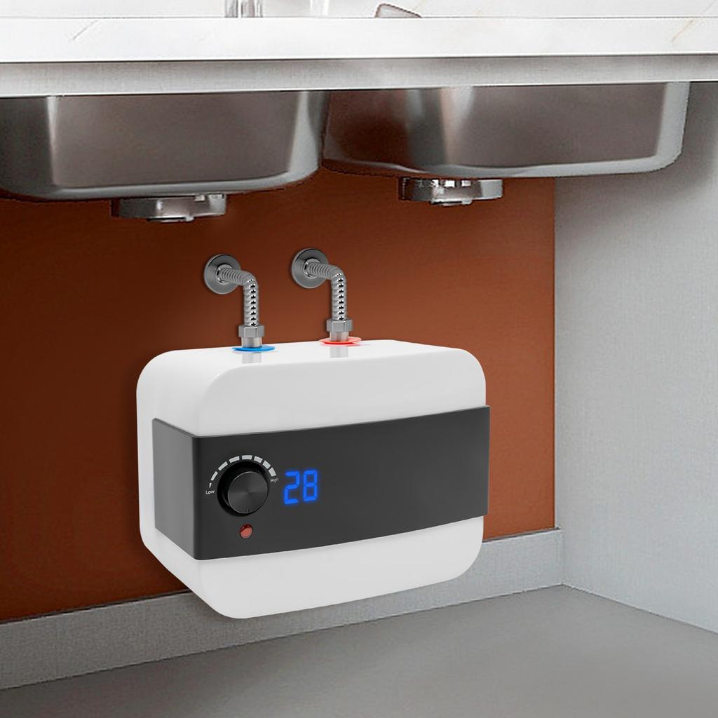 ABS Electric Water Heater,LED White Rectangle Mini-Tank Water Heater Knob Control Floor Mount for Bathrooms,Balconies