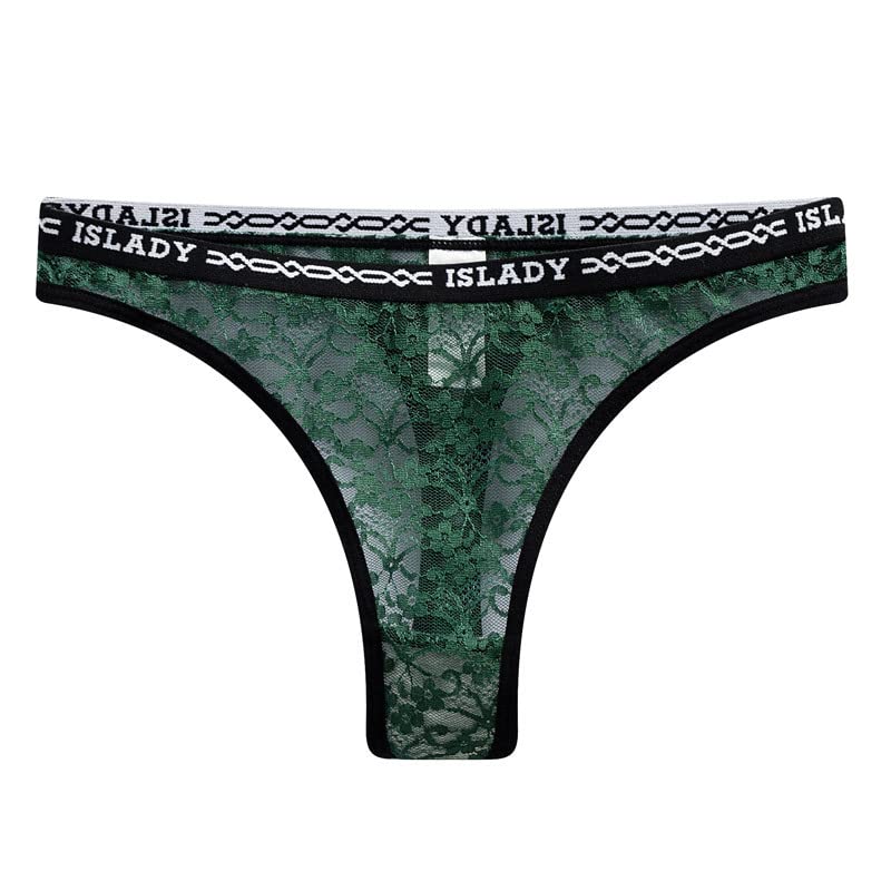 VIVISHOW Lace Sexy Sexy Tan Dark Women's T-Back Panties, Panties, Non-Pinching, Butt-Lengthening, Low-Waist Underwear, Panties, (L, Green)