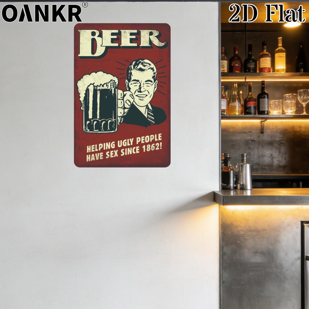 Póster de Cerveza Artístico Vintage Cartel de Metal Ayudando a la Gente Fea A Tener Sexo Desde Carteles Letreros de Metal para Pub Bar Decoración de Pared del Hogar