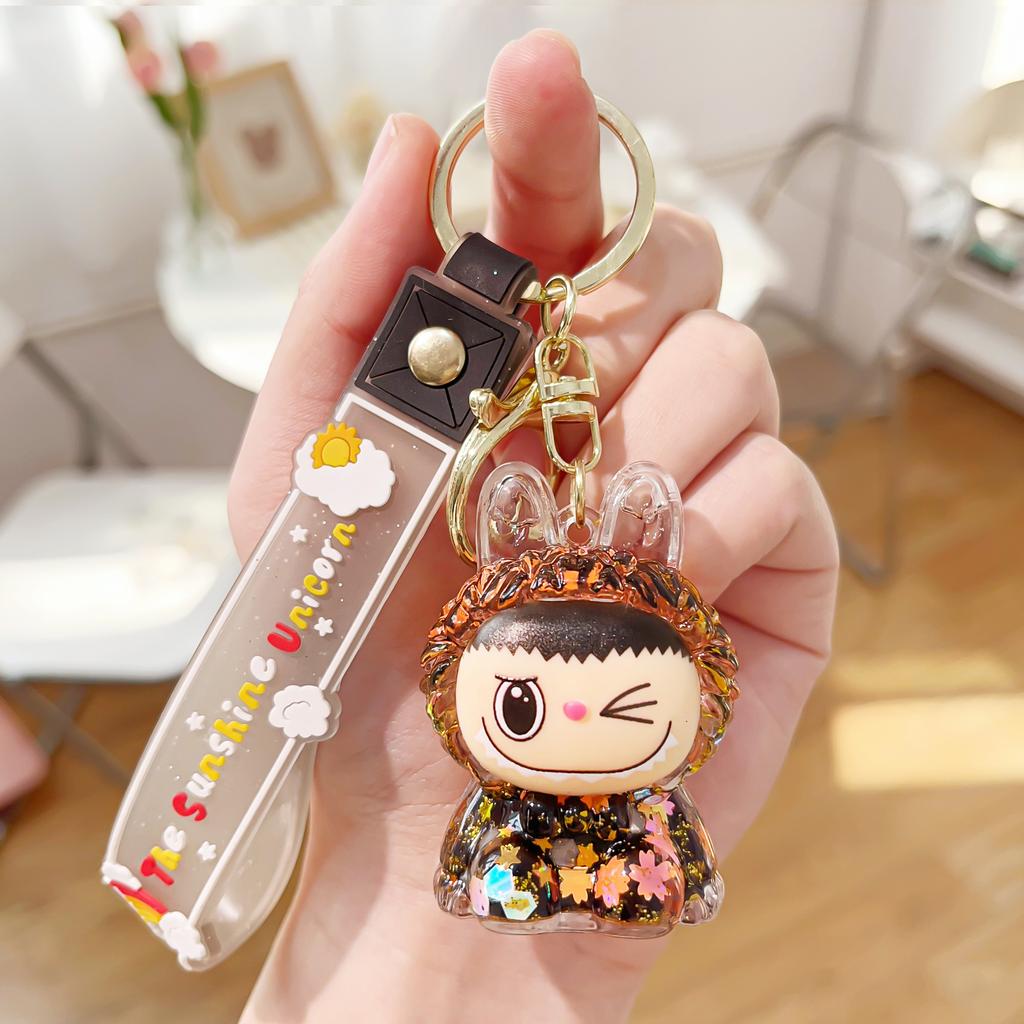 Acrylic Quicksand Oil Mini Keychain Bag Small Pendant Key Chain