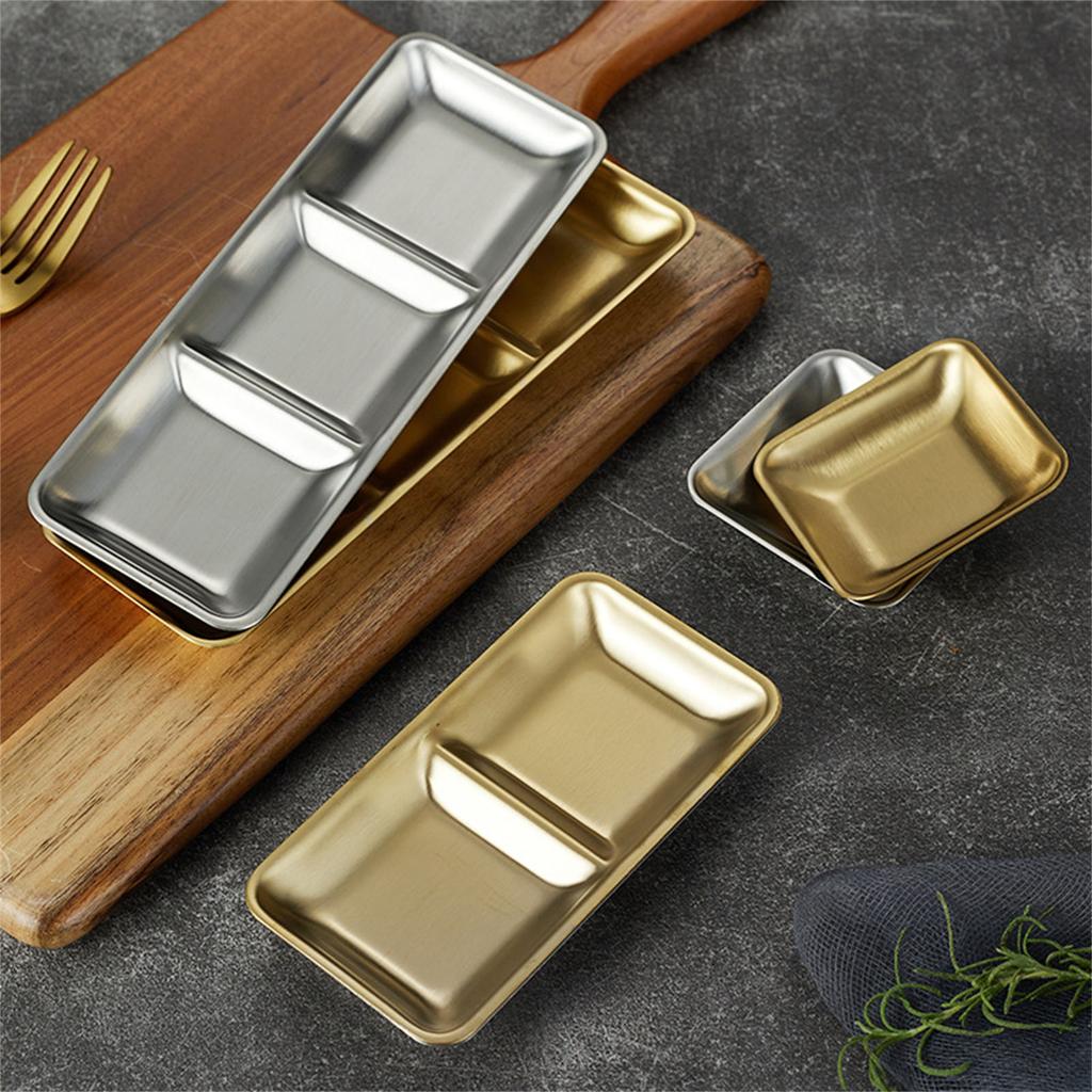 304 Stainless Steel Condiment Dish for Kitchen Dining and Restaurants Rustproof Dipping Bowl Appetizer Plate