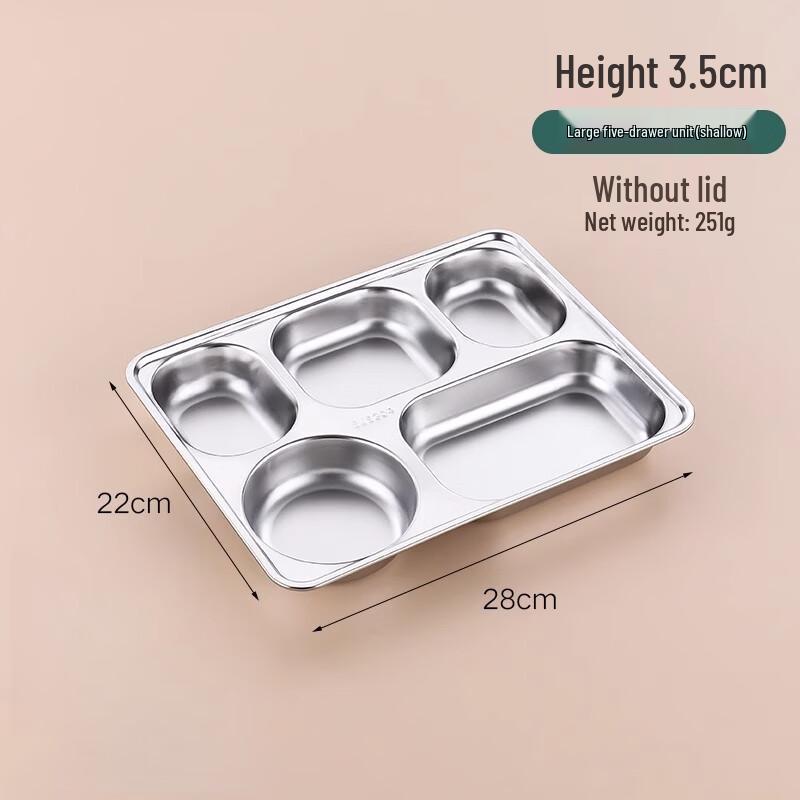 304 Stainless Steel Divided Meal Tray