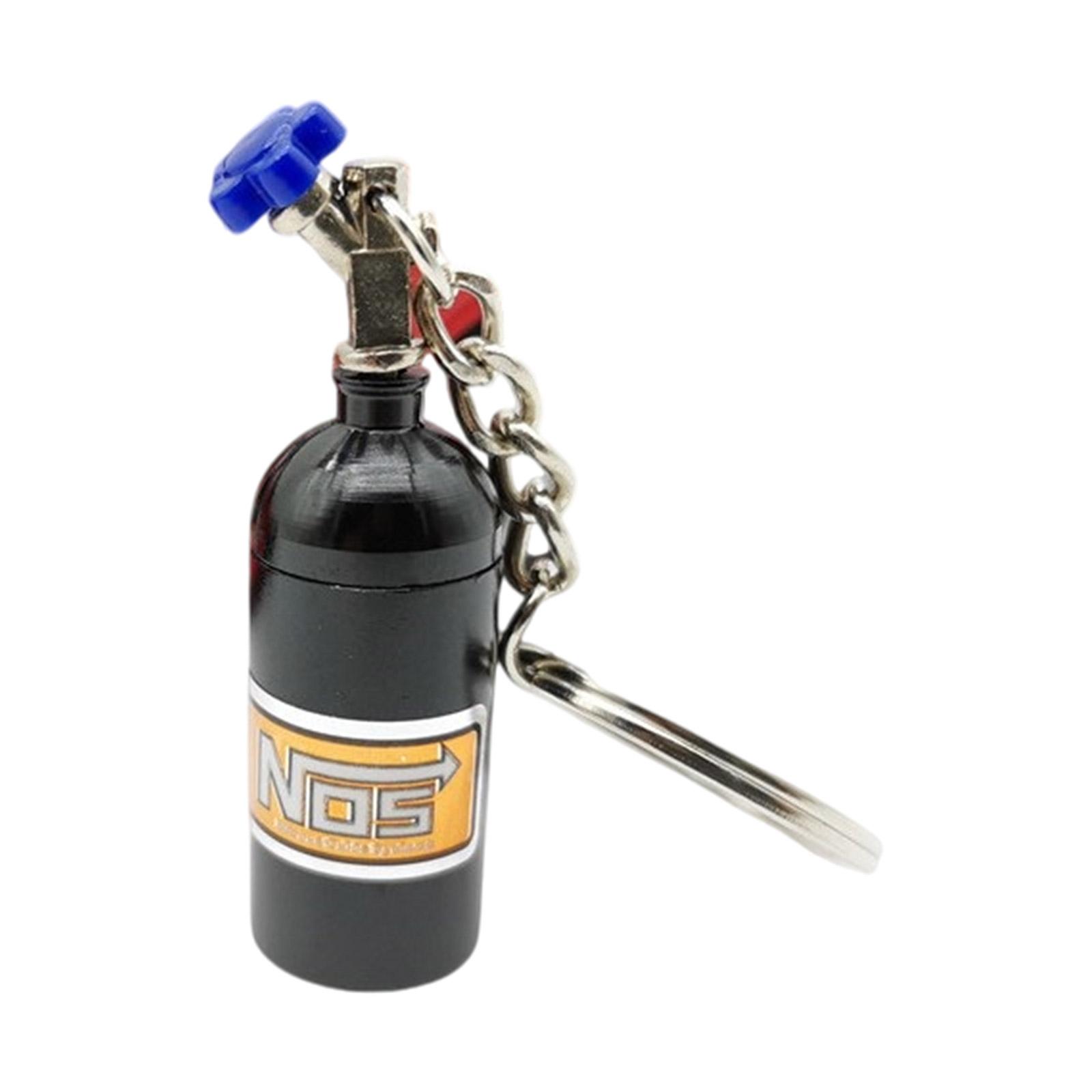 

Брелок в форме баллона с закисью азота, имитация, держатель для ключей, алюминиевый сплав, незаменимый аксессуар для автолюбителей и энтузиастов чёрный