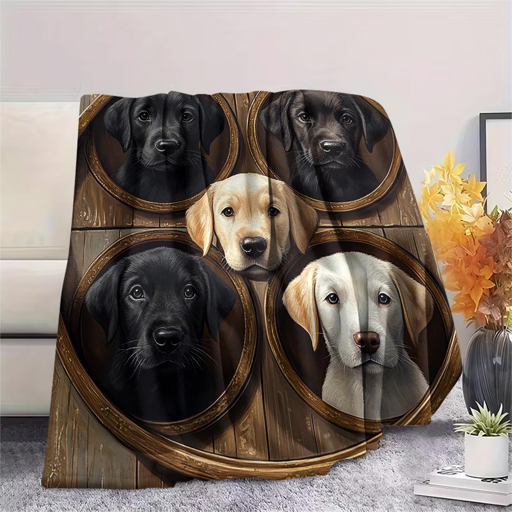 Dog Print Flannel Blanket, High Quality Comfortable for All Seasons, Home Decor, Warmth and Comfort, Perfect for Christmas Gifts